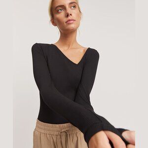 COUNTRY ROAD ASYMMETRIC COTTON TOP SZ M BLACK